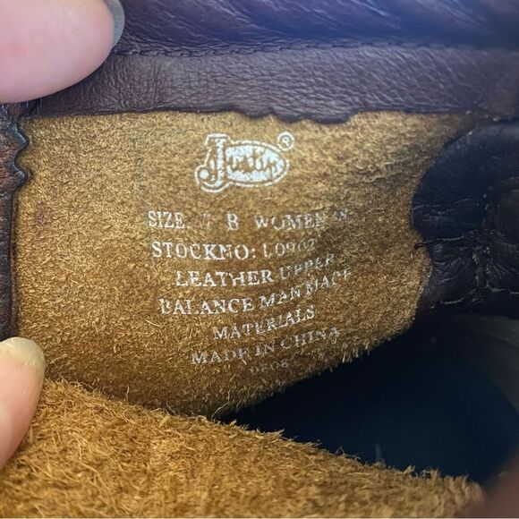 Rare Justin George Strait Brown Leather Doug Kiltie Western Cowgirl Boots Sz 7 - Picture 13 of 14